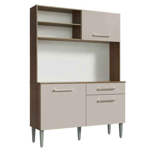Armário de Cozinha Compacta 120cm Rustic/Crema